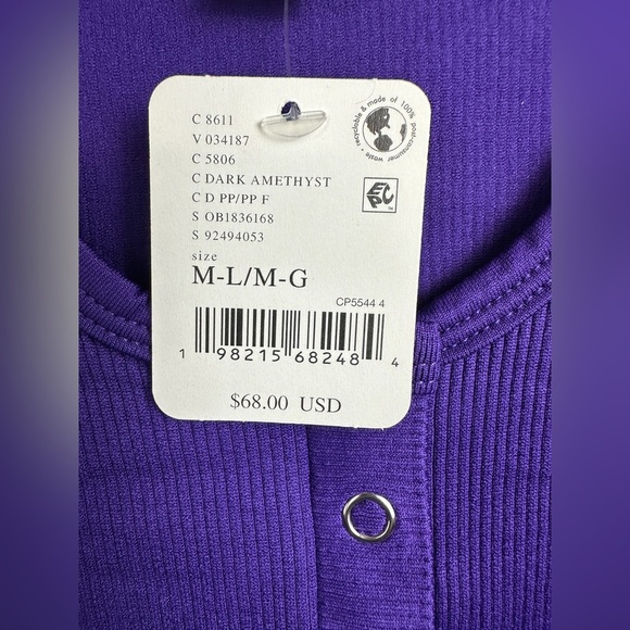 Free People Movement Top Bail Out Womens M/L Long Sleeve Layer Henley Crop Top N - Picture 4 of 13